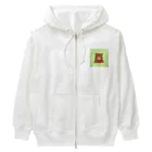 日常の困ったクマ(グリーン) Heavyweight Zip Hoodie