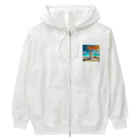 猫と紡ぐ物語の南国の海で一時のバカンスを楽しむ Heavyweight Zip Hoodie