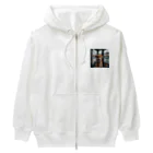 kokin0のバスの中で座る犬 dog sitting on the bus Heavyweight Zip Hoodie