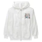 kunelezuraのアイスクリームを楽しむクマ - 夏の楽しさを表現したアニマルアート Heavyweight Zip Hoodie