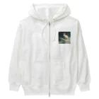 AQUAMETAVERSEのサーフィンをするウサギ Heavyweight Zip Hoodie