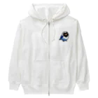 Cody the Lovebirdの（両面）表ブルーボタンインコ 背面ラブバード大集合 Heavyweight Zip Hoodie