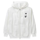 小鳥と映画館のお利口さんのハチワレちゃん Heavyweight Zip Hoodie