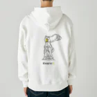 ビールとアート TM-3 Designの彫刻 × BEER（サモトラケのニケ）黒線画 Heavyweight Zip Hoodie