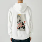 MUGEN ARTの小原古邨　椿に四十雀  Ohara Koson / Great tit on branch with pink flowers  Heavyweight Zip Hoodie