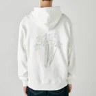 こどもと私の絵や粘土の花瓶に入った星の花 Heavyweight Zip Hoodie