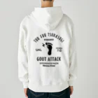 【SALE】Tシャツ★1,000円引きセール開催中！！！kg_shopの[★バック] GOUT ATTACK (文字ブラック) Heavyweight Zip Hoodie