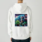 ニャーちゃんショップの宇宙船で植物を育てながら宇宙旅行している猫 Heavyweight Zip Hoodie