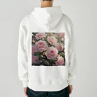 okierazaのペールピンクのバラの花束 Heavyweight Zip Hoodie