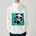 Smile Pop Artの水中パンダ Heavyweight Zip Hoodie