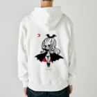 Mizna Wadaの月夜のヴァンパイアガール - ライトカラー向け Heavyweight Zip Hoodie