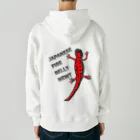 LalaHangeulのJAPANESE FIRE BELLY NEWT (アカハライモリ)　　バックプリント Heavyweight Zip Hoodie