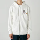 SNOW_DROPのうさぎ年のうさぎはニンジン食べる Heavyweight Zip Hoodie