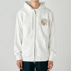 kimchinのやさしい色合いの花柄 Heavyweight Zip Hoodie