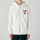 한글팝-ハングルポップ-HANGEUL POP-のI LOVE 이-I LOVE 李・イ- ロゴ Heavyweight Zip Hoodie