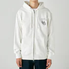 世界征服ネコの世界征服ネコ（白） Heavyweight Zip Hoodie