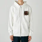 kyo-shopの猫と2階建てレトロカー Heavyweight Zip Hoodie