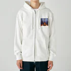 nomad4491のドット絵のペダルスチールギター Heavyweight Zip Hoodie