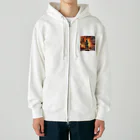 もふもふの火災現場の勇敢な消防士のグッズ Heavyweight Zip Hoodie