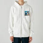 ピヨっこのサングラス犬　【銀次郎】 Heavyweight Zip Hoodie