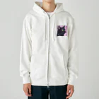 73GTCのかっこいい黒猫3 Heavyweight Zip Hoodie