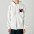 ユニーク・キュートの笑顔のゴリラさん Heavyweight Zip Hoodie