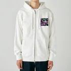 neat55のアジサイの球状の花房 Heavyweight Zip Hoodie