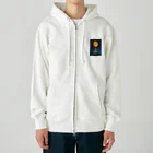 赤い鳥居の満月と岐阜城 Heavyweight Zip Hoodie