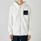 araiguma_shopの星を眺めているアライグマ Heavyweight Zip Hoodie