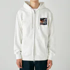 SWQAの暖炉の前でくつろぐ子ライオン Heavyweight Zip Hoodie