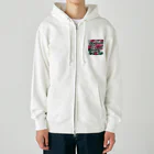 ピンクリボンの薔薇髑髏01 Heavyweight Zip Hoodie