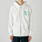 鳴くよメジロのネオンブルー餃子 Heavyweight Zip Hoodie