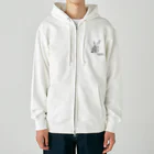 j8ie de vivre♪のうさぎの休憩　USAGIZUKI　モノクロ Heavyweight Zip Hoodie