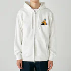 LalaHangeulの穴からひょっこり狐さん Heavyweight Zip Hoodie