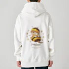 カワウソとフルーツのBaby Otters Honey（文字茶色） Heavyweight Zip Hoodie