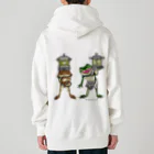 もむのふの爬虫類グッズやさんの龍燈鬼・天燈鬼コンビバックプリント Heavyweight Zip Hoodie