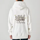 多胎児応援し隊の3つ子うさぎ Heavyweight Zip Hoodie