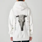 MUGEN ARTの牛の頭蓋骨　ジーン・バーナード　Jean Bernard / Skull of a Cow Heavyweight Zip Hoodie