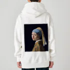 世界美術商店の真珠の耳飾りの少女 / Girl with a Pearl Earring Heavyweight Zip Hoodie