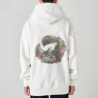 猫のきぬくんのお店のお花のリースとにゃんこ Heavyweight Zip Hoodie