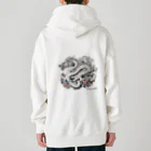 Dragon_4_ALLの龍神・龍（ウエア）：裏プリ白龍１「Dragon 4 ALL」 Heavyweight Zip Hoodie