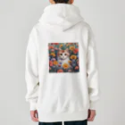 FLOWERアニマルのロココFLOWERキャットコスモス Heavyweight Zip Hoodie