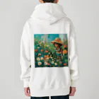 AQUAMETAVERSEのお花畑に囲まれる猫ちゃんと私 アメジスト 2846 Heavyweight Zip Hoodie