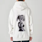 agomamushiの見返り金髪ポニテメイドさんモノクロバージョン Heavyweight Zip Hoodie