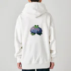 終わらない夢🌈の紫陽花の花と可愛いアマガエル🐸 Heavyweight Zip Hoodie