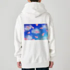 Lily bird（リリーバード）の花びらの舞う青空、浮かぶ雲 Heavyweight Zip Hoodie