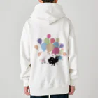 イラスト MONYAAT のくろねこの風船の種*A Heavyweight Zip Hoodie