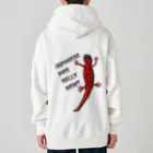 LalaHangeulのJAPANESE FIRE BELLY NEWT (アカハライモリ)　　バックプリント Heavyweight Zip Hoodie