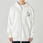 【モルモット】Mugi & Ruki【四国犬】のモルモットのムギちゃん(黒線ver) Heavyweight Zip Hoodie