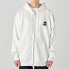 Kaeru CraftのLOVE YOU ネコ丸（ブルー） Heavyweight Zip Hoodie